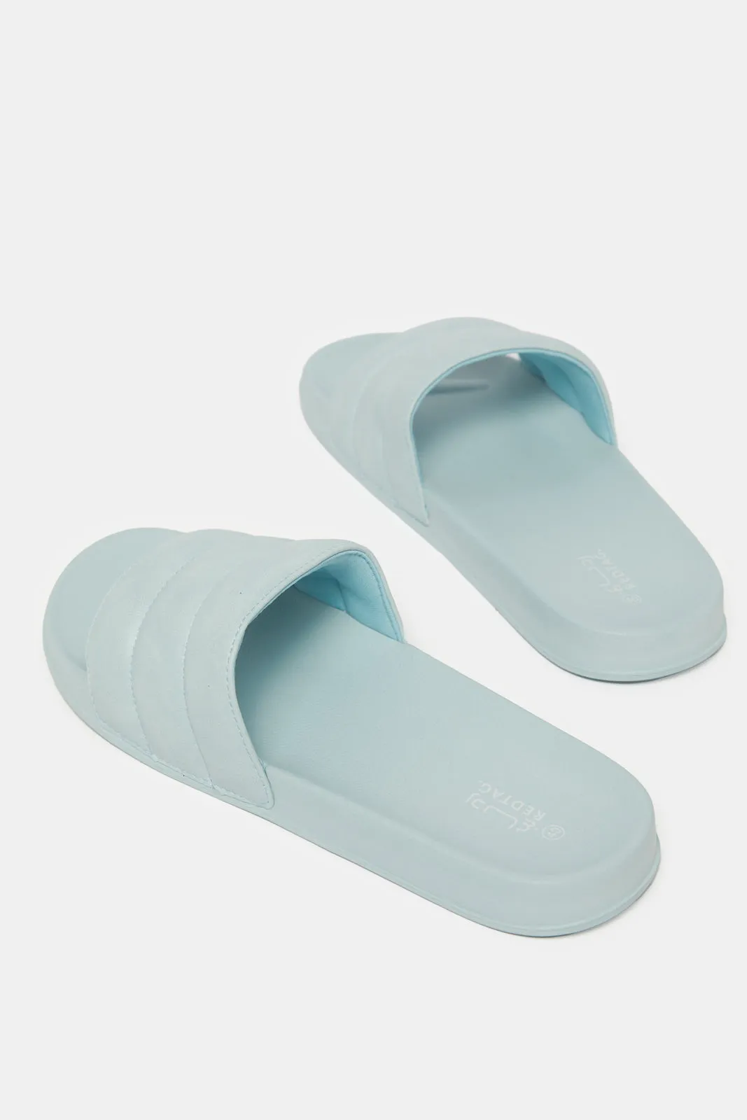Women Blue Stitching Upper Slide sold by Redtag product image thumbnail 4