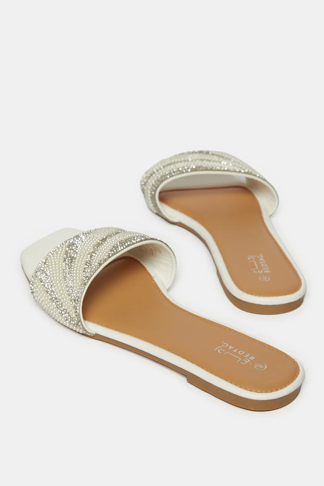 Women White Embellished Mule sold by Redtag product image thumbnail 4