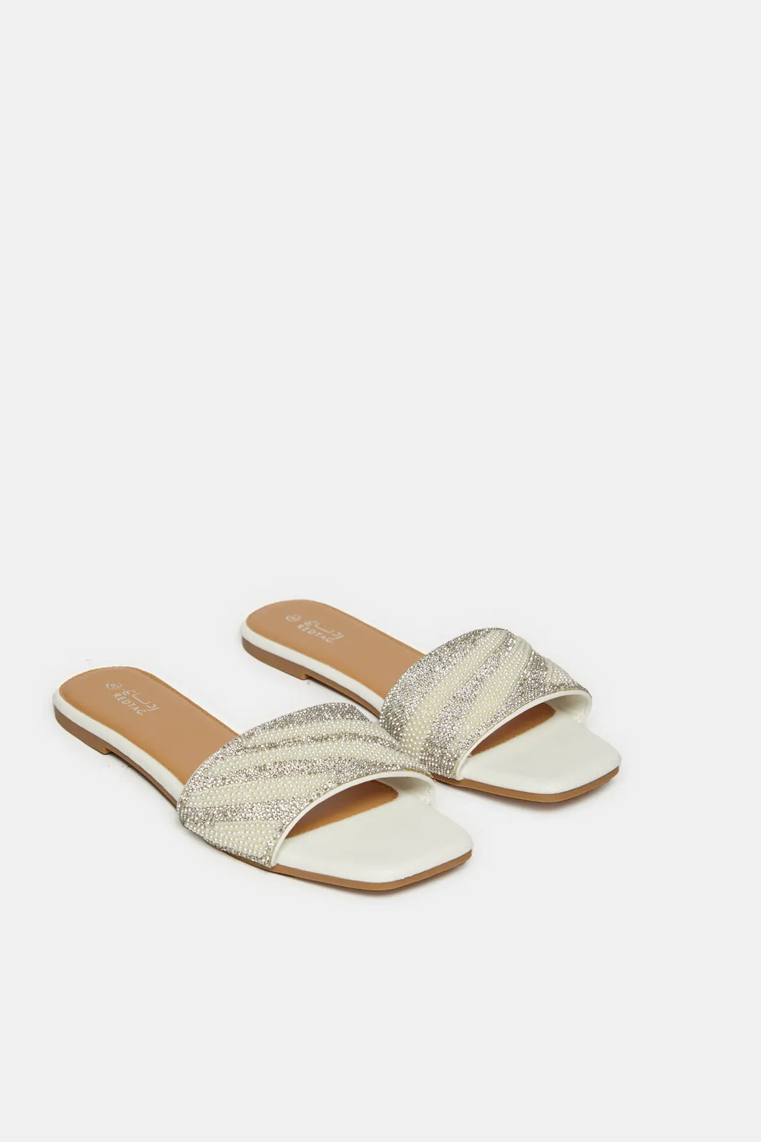 Women White Embellished Mule sold by Redtag product image thumbnail 2