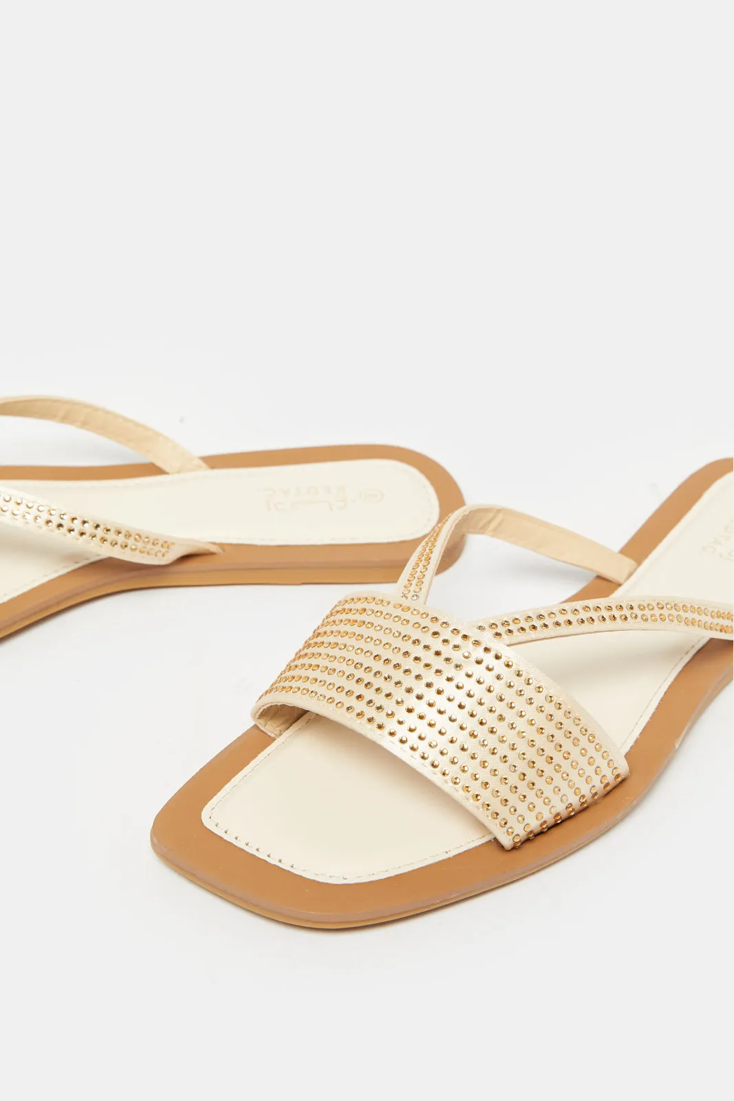 Women Gold Embellished Mule sold by Redtag product image thumbnail 3