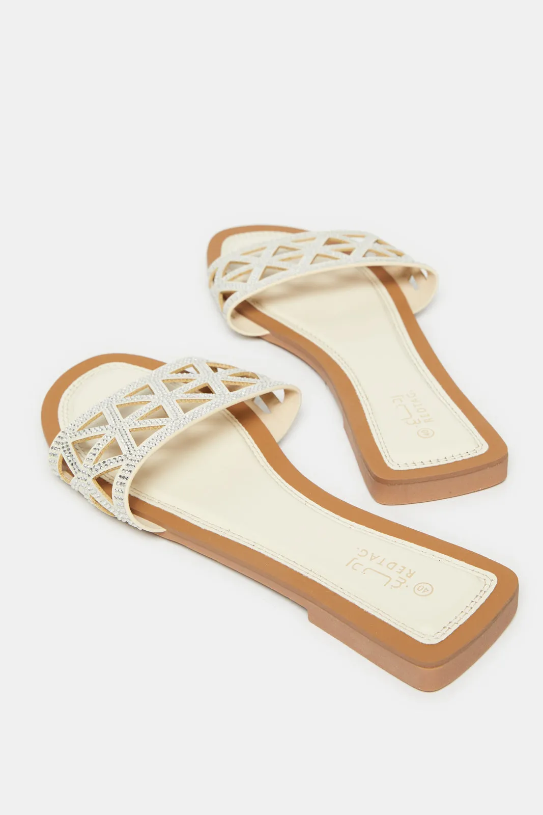 Women White Embellished Mule sold by Redtag product image thumbnail 4