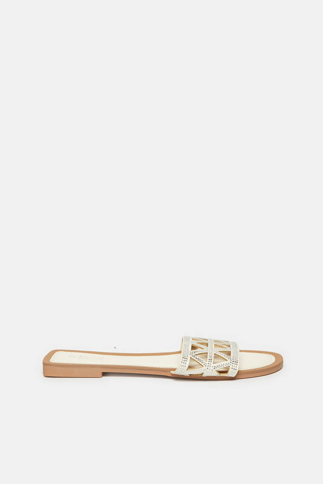 Women White Embellished Mule sold by Redtag