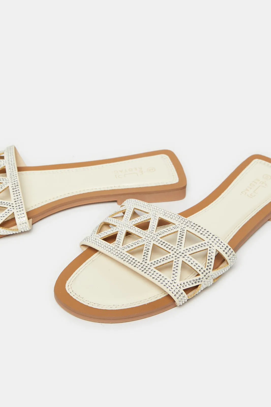 Women White Embellished Mule sold by Redtag product image thumbnail 3