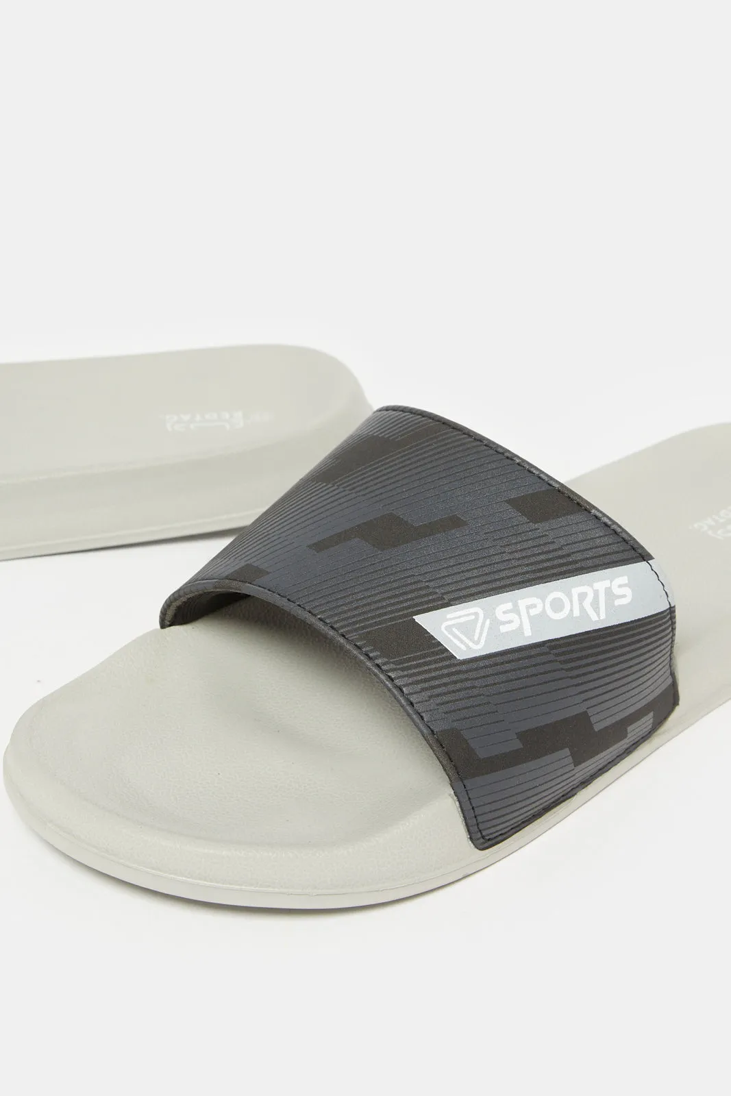 Men Grey Printed Slide sold by Redtag product image thumbnail 3