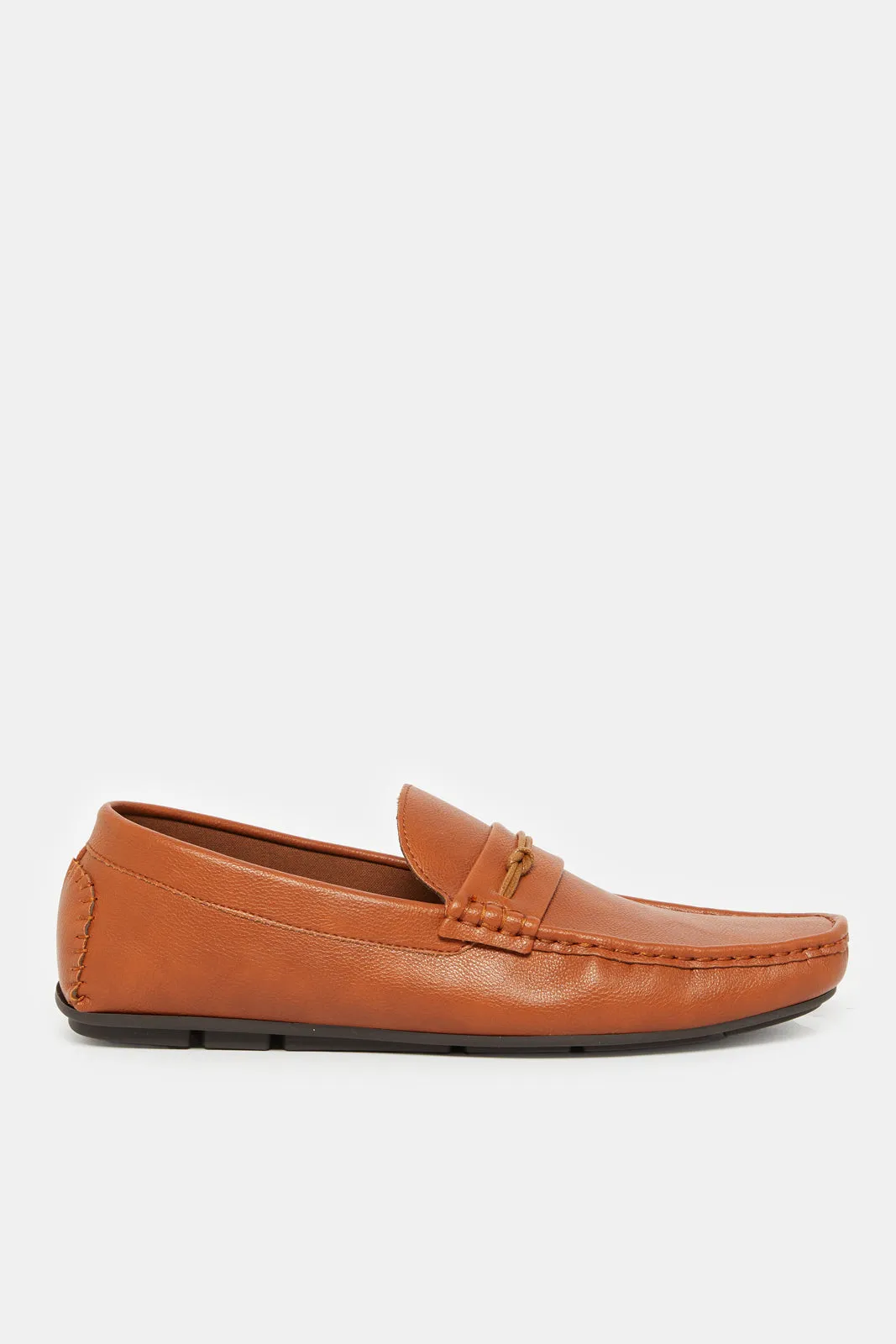 Men Brown Textured Loafer sold by Redtag