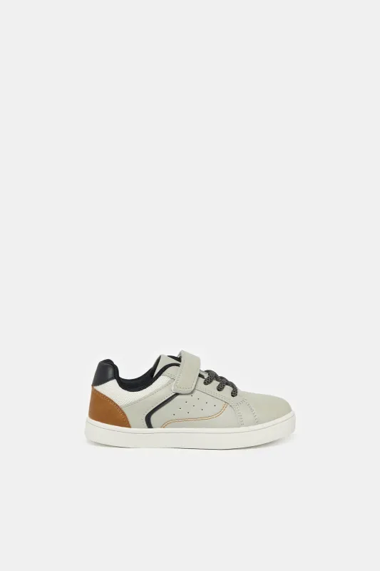 Boys Grey Material Block Sneakers sold by Redtag
