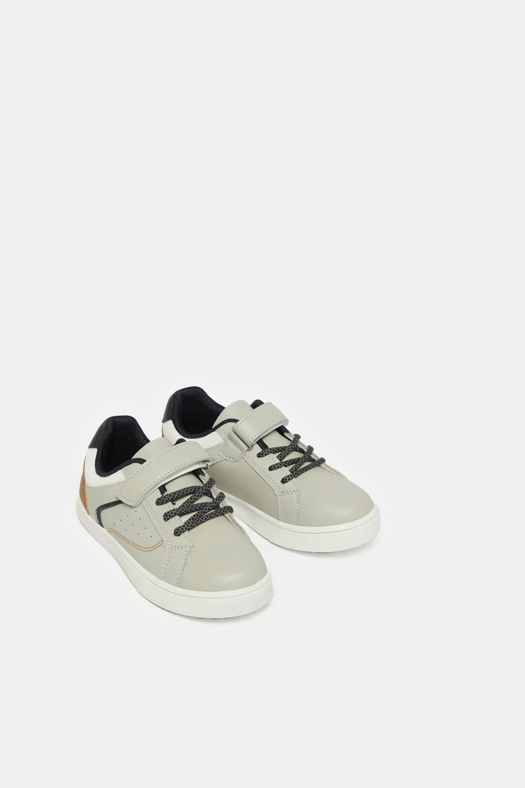 Boys Grey Material Block Sneakers sold by Redtag product image thumbnail 2