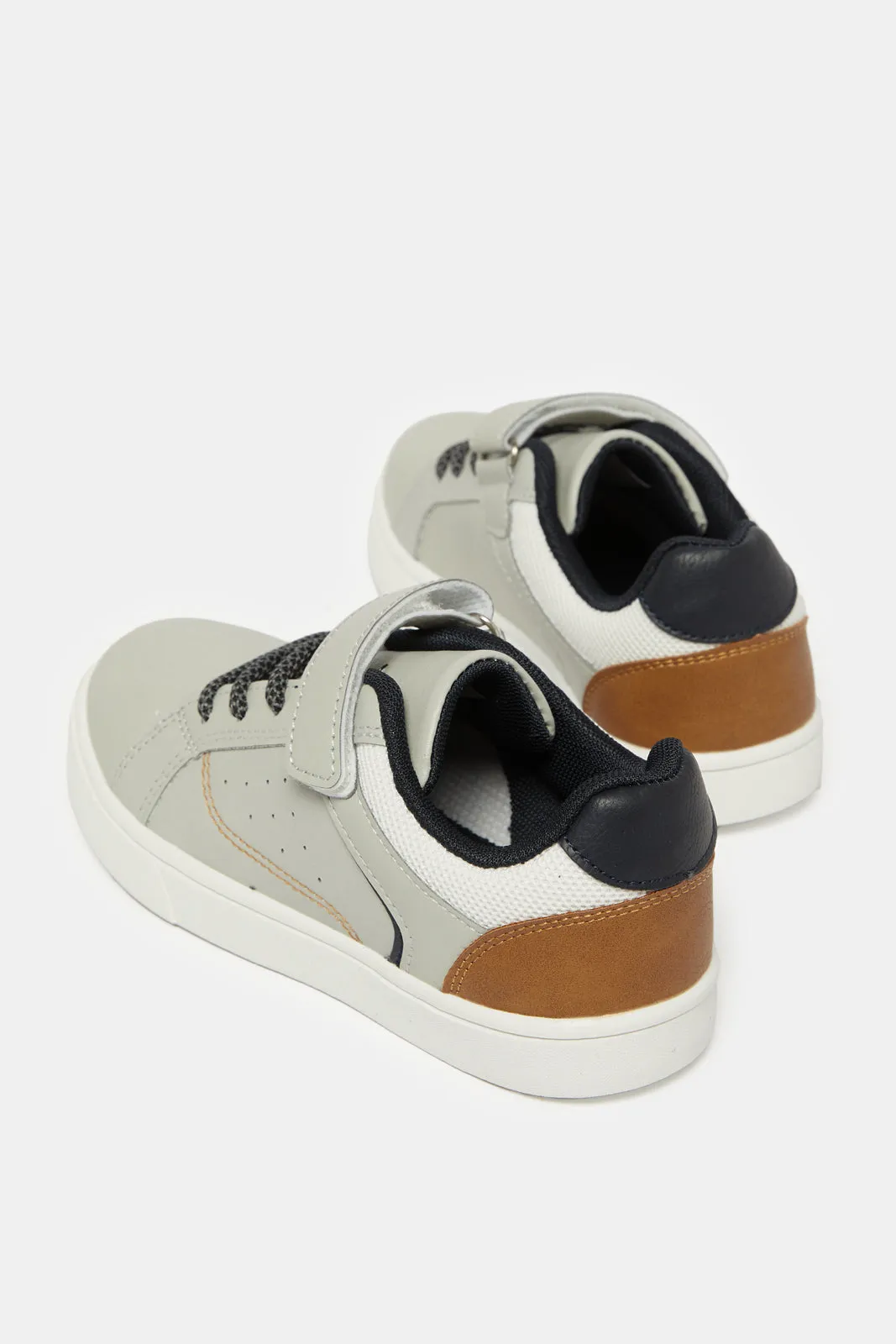Boys Grey Material Block Sneakers sold by Redtag product image thumbnail 4