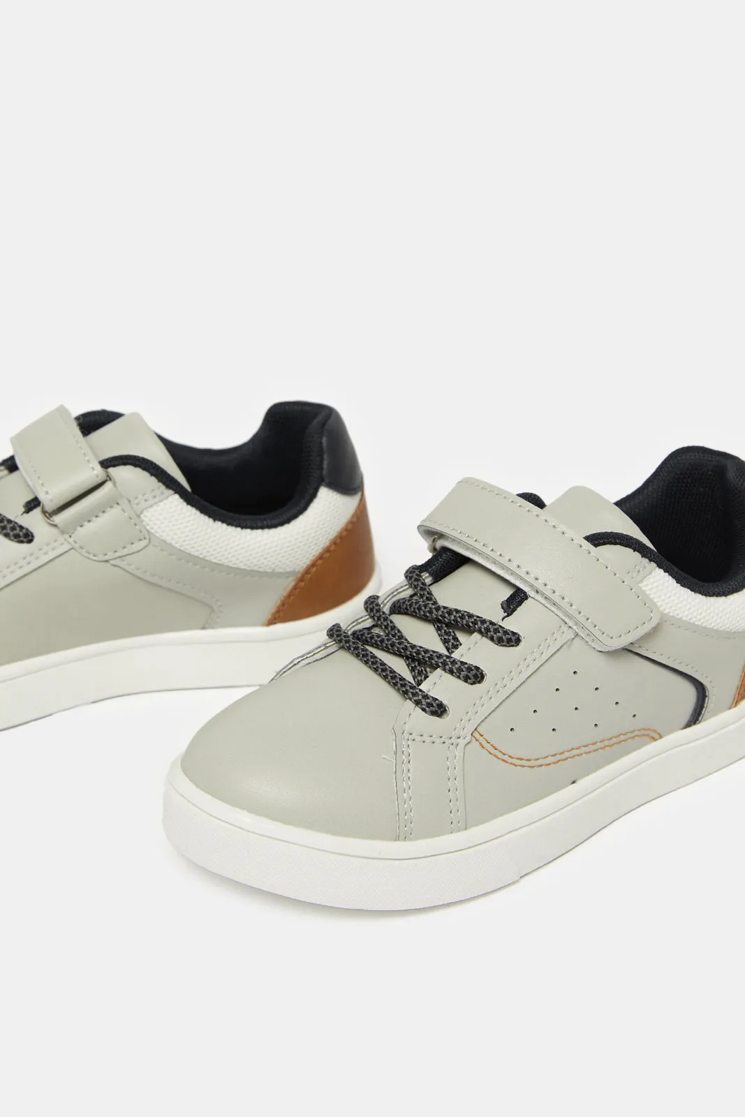 Boys Grey Material Block Sneakers sold by Redtag product image thumbnail 3