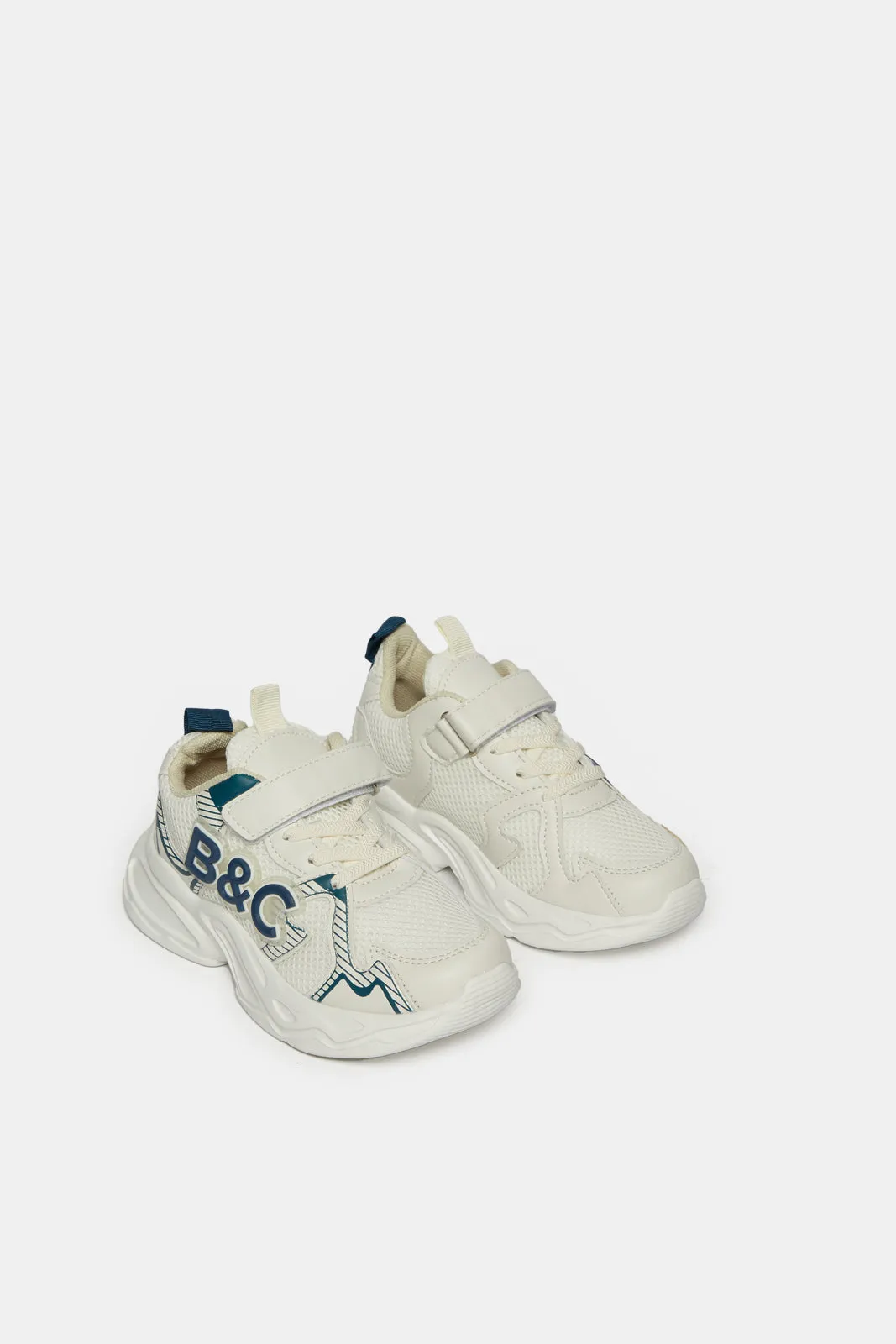 Boys White Material Block Chunky Sneakers sold by Redtag product image thumbnail 2