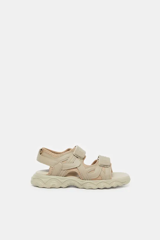 Senior Boys Beige Trekker Sandals sold by Redtag