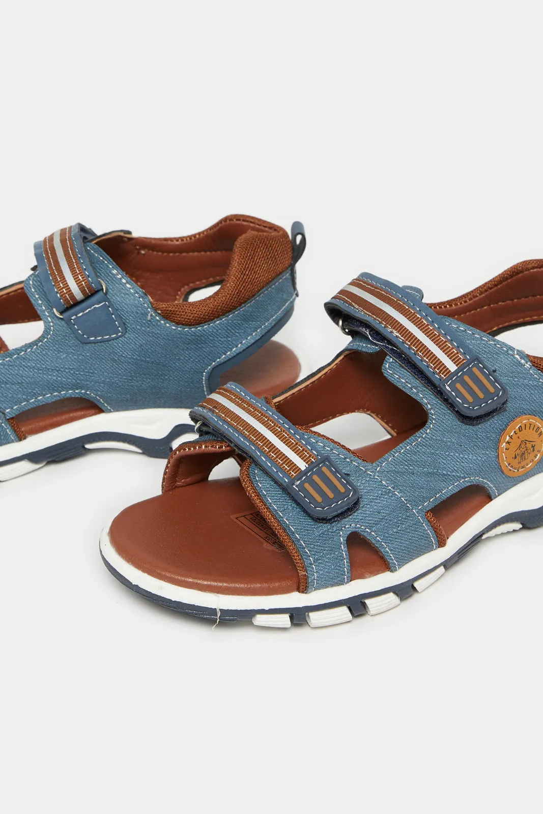 Senior Boys Blue Denim Sporty Sandals sold by Redtag product image thumbnail 3