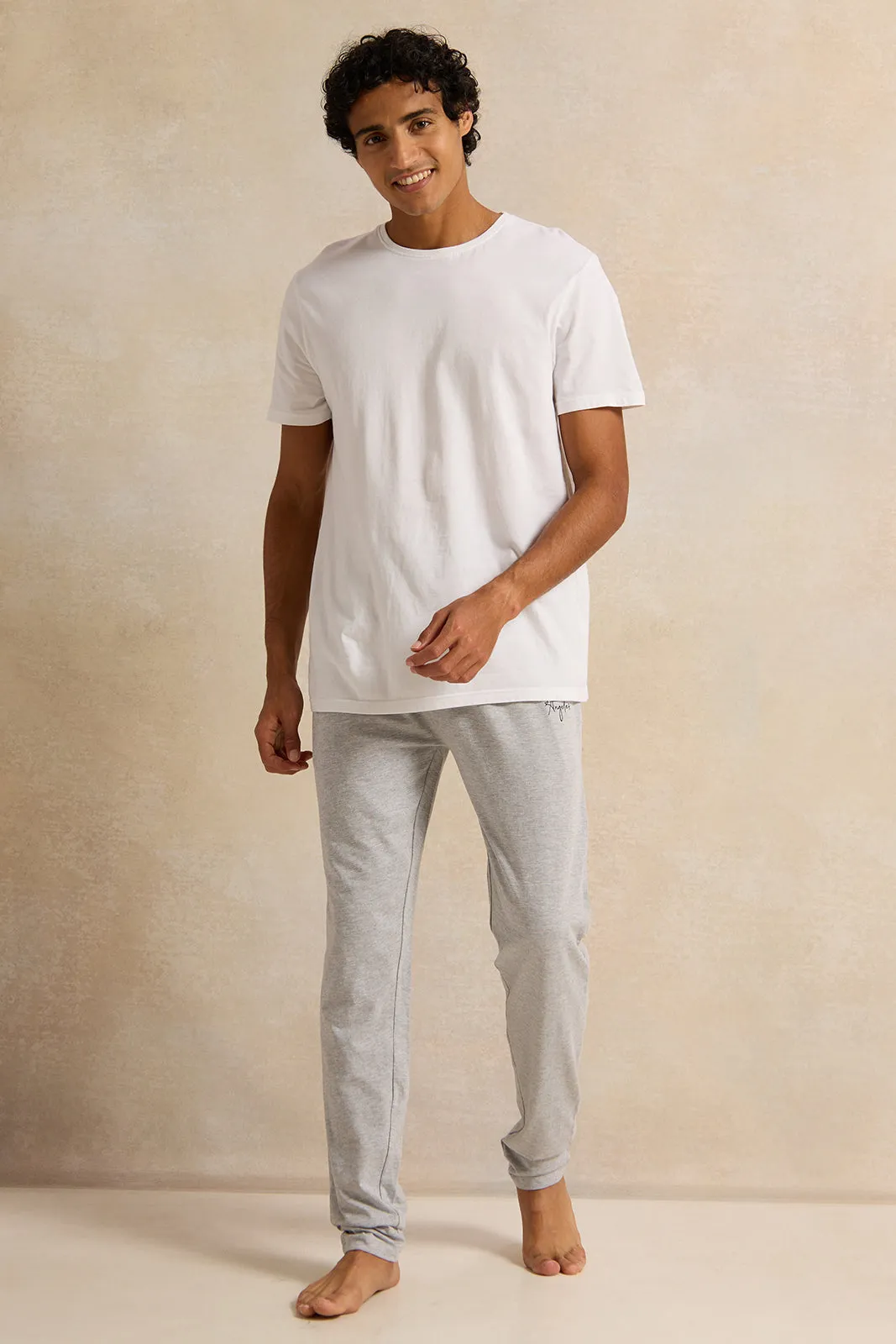 Men Grey Cuffed Pyjama Bottom sold by Redtag product image thumbnail 2