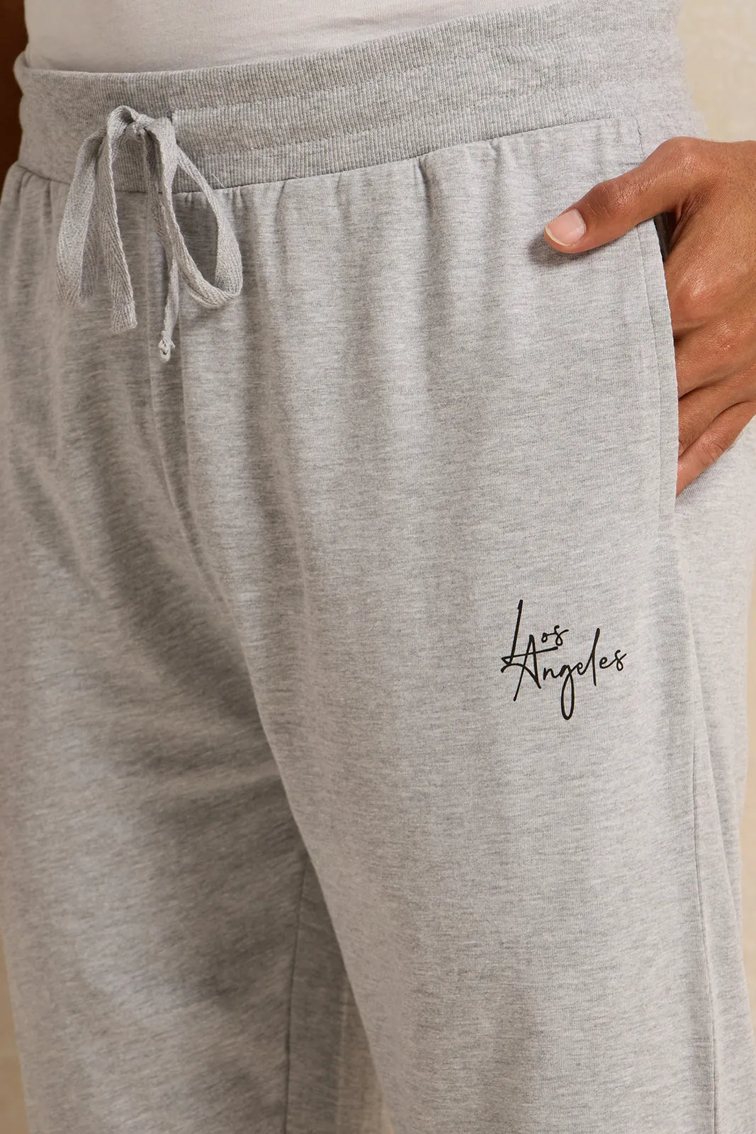 Men Grey Cuffed Pyjama Bottom sold by Redtag product image thumbnail 4
