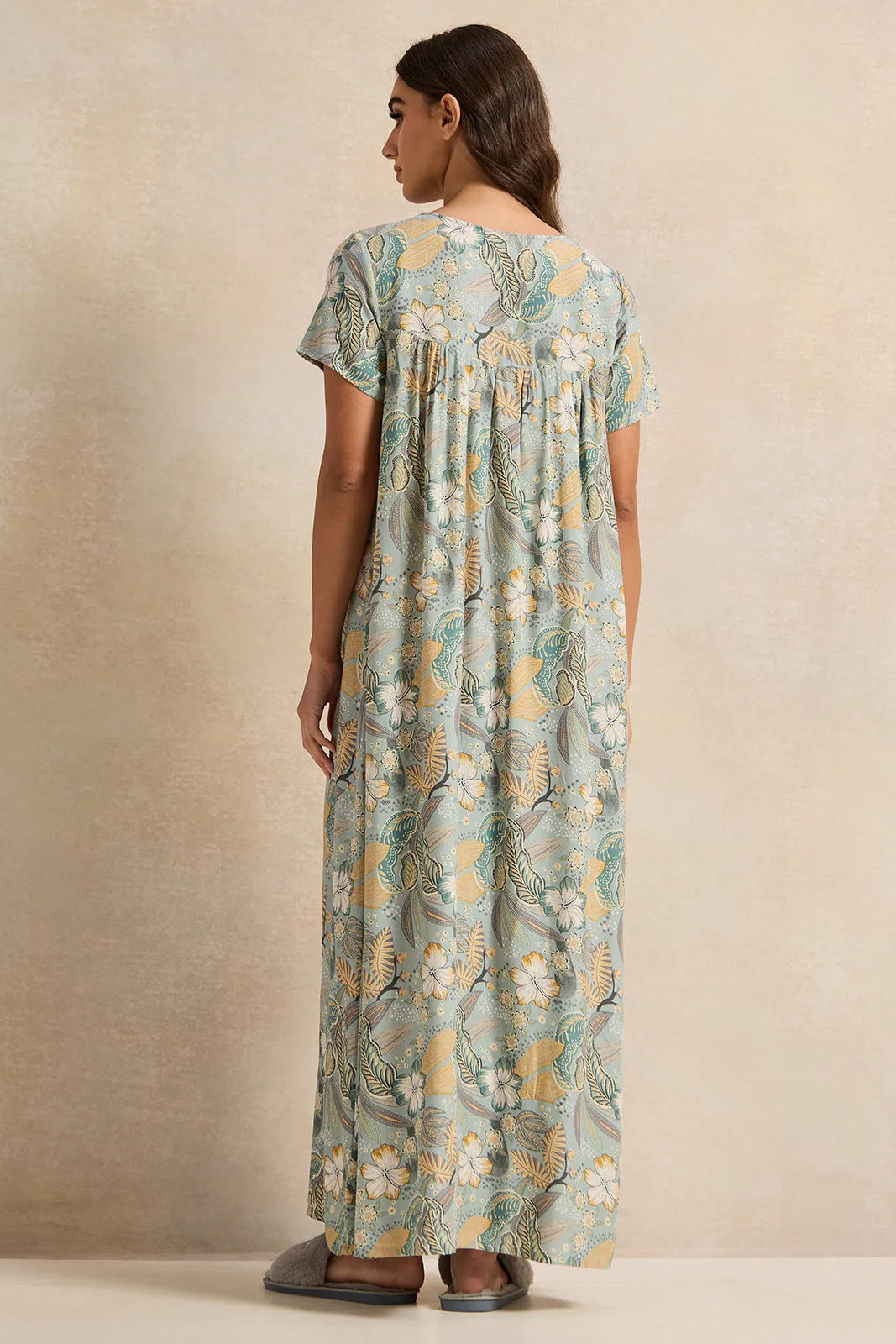 Women Green Forest Printed Nightgown sold by Redtag product image thumbnail 3