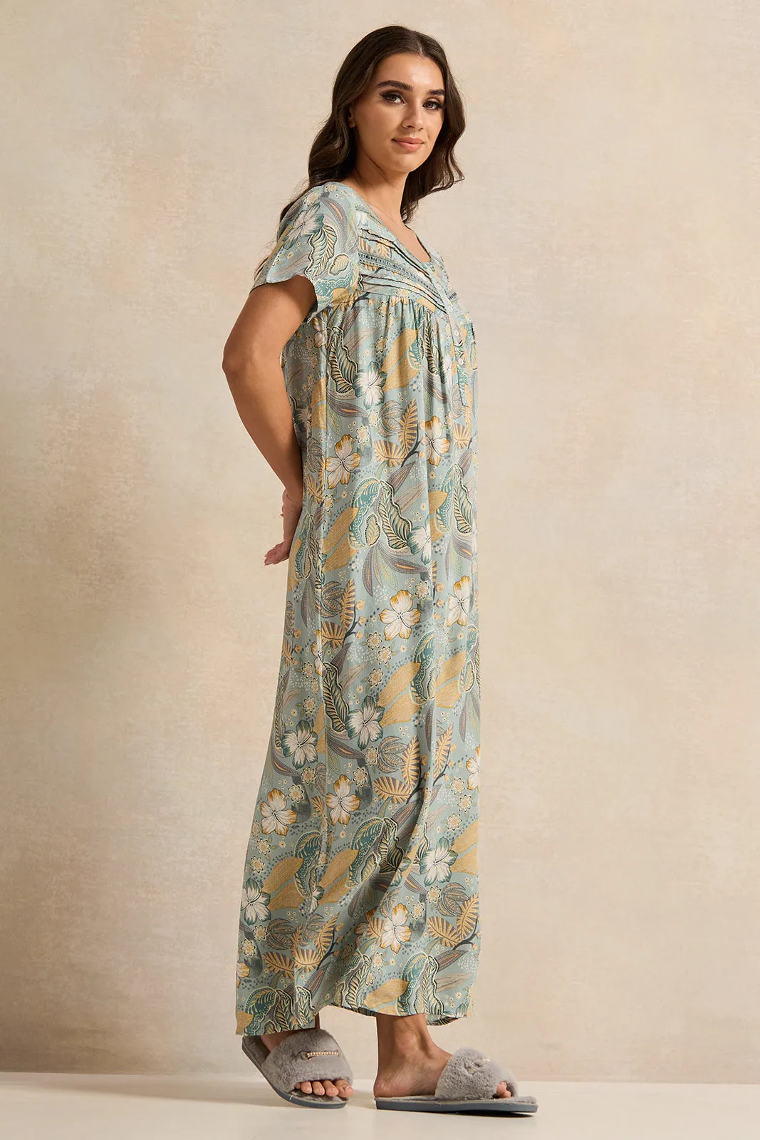 Women Green Forest Printed Nightgown sold by Redtag product image thumbnail 4