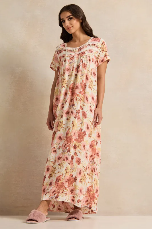 Women Assorted Floral Printed Nightgown sold by Redtag