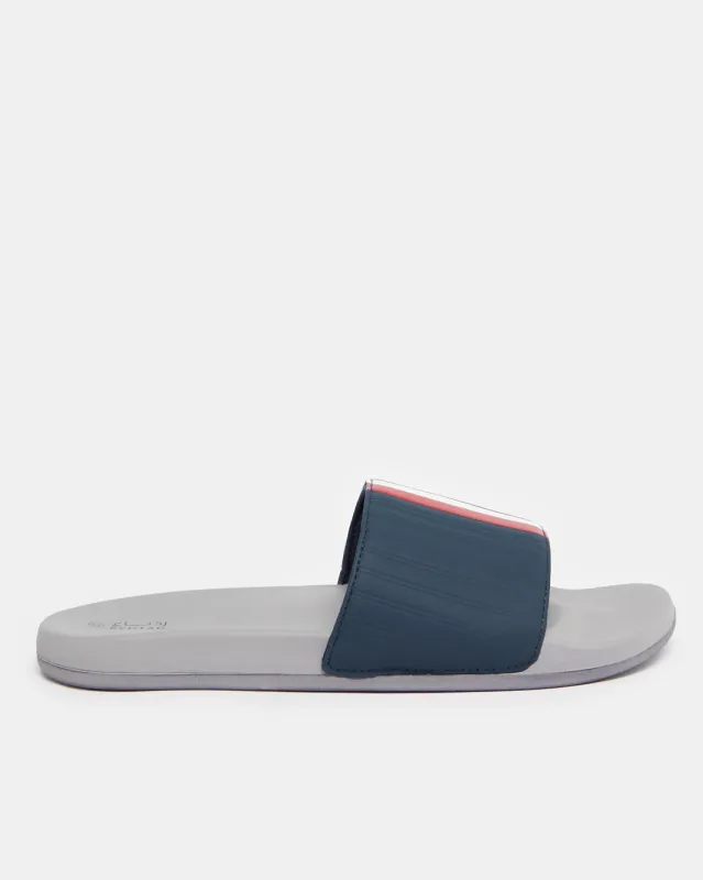 Men Navy Printed Slides sold by Redtag