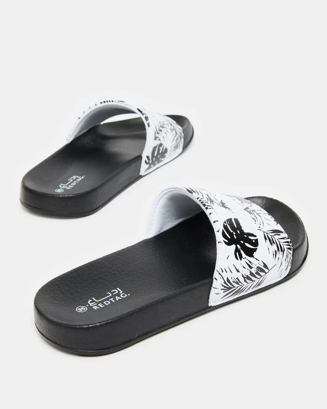 Senior Boys White Printed Slide sold by Redtag product image thumbnail 4