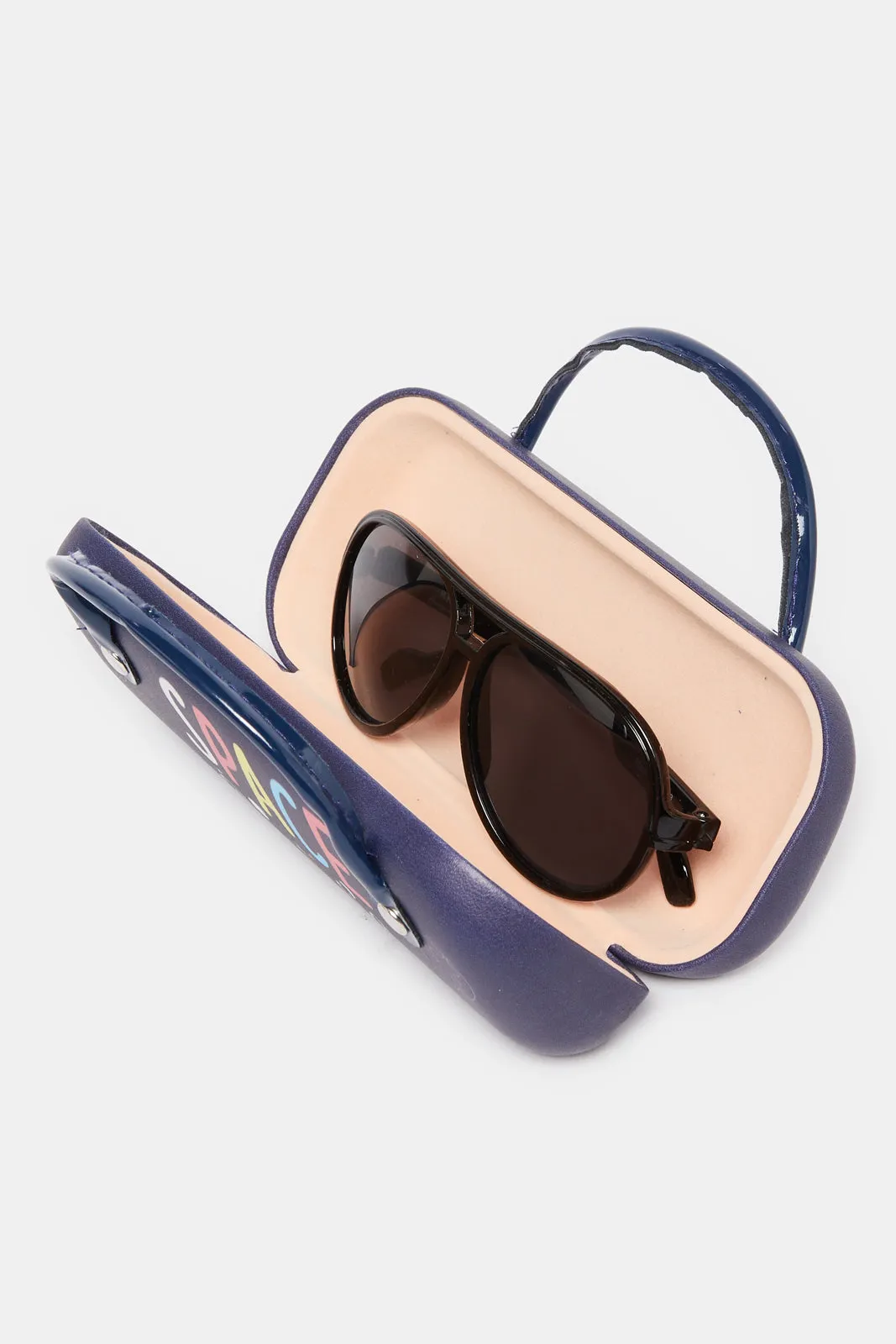 Boys Navy Wayfarer Sunglasses With Printed Case sold by Redtag product image thumbnail 5