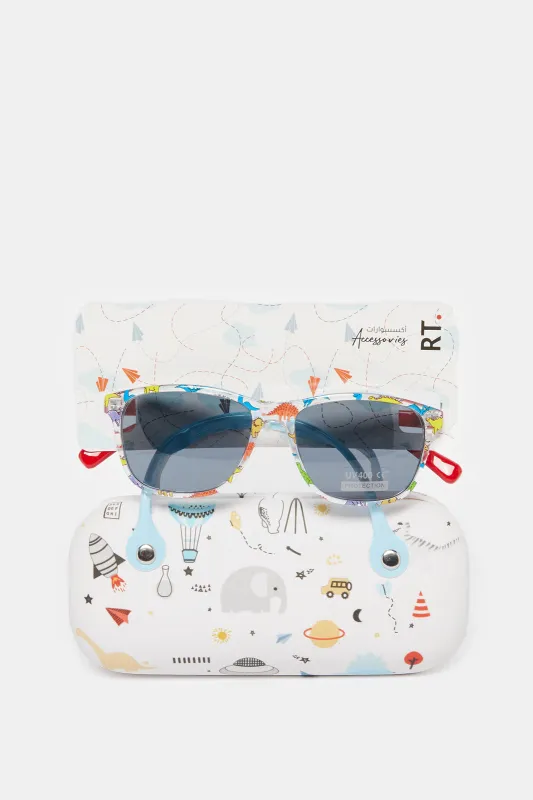 Boys Wayfarer Sunglasses With Printed Case sold by Redtag