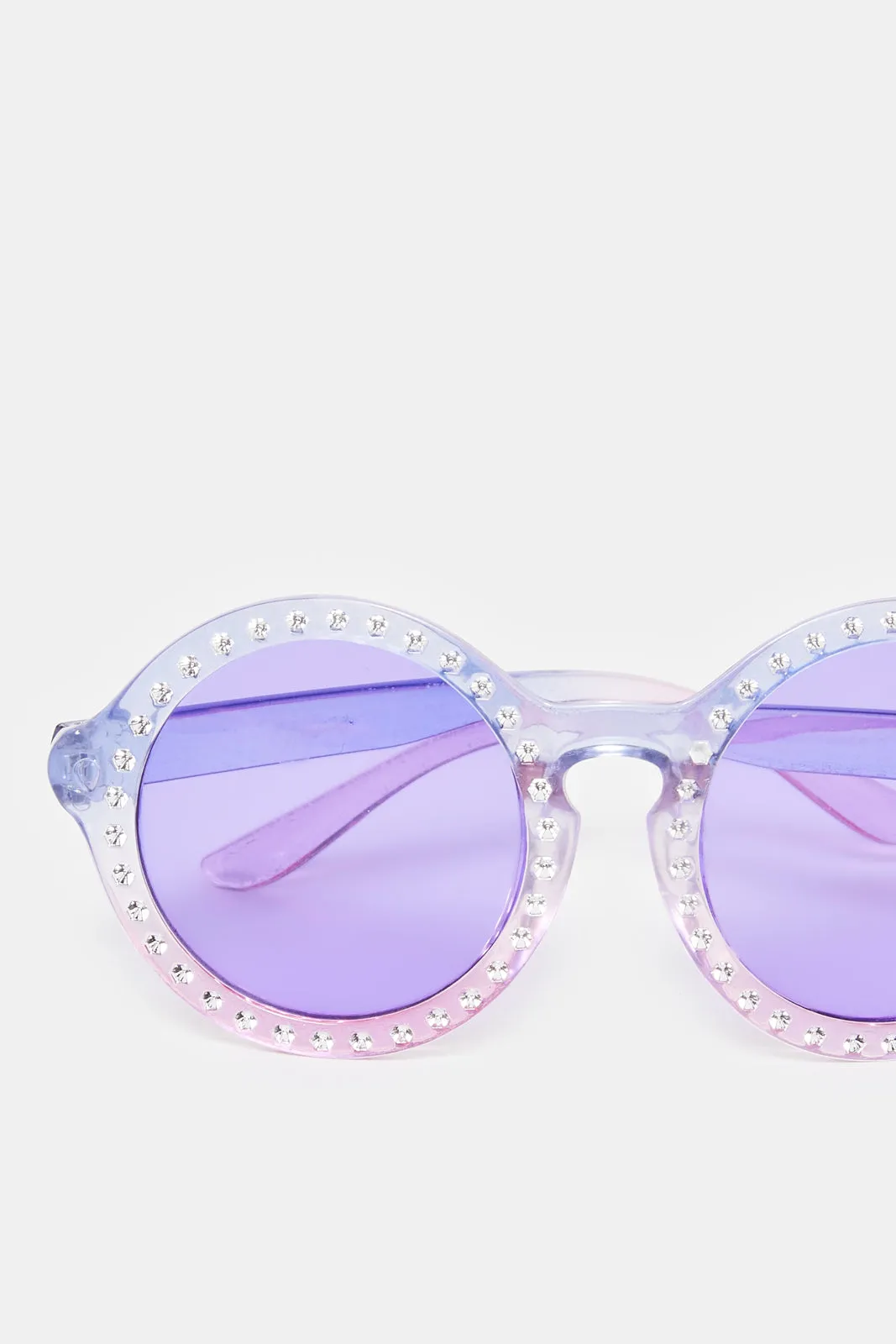 Girls Purple Round Embellished Sunglasses sold by Redtag product image thumbnail 4