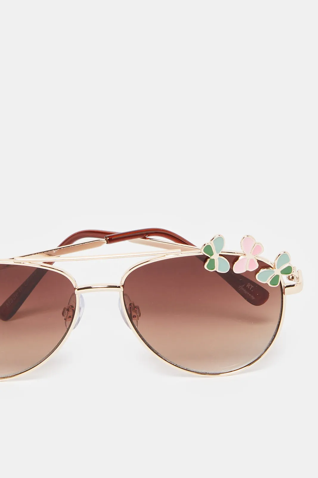 Girls Gold Aviator Embellished Sunglasses sold by Redtag product image thumbnail 4