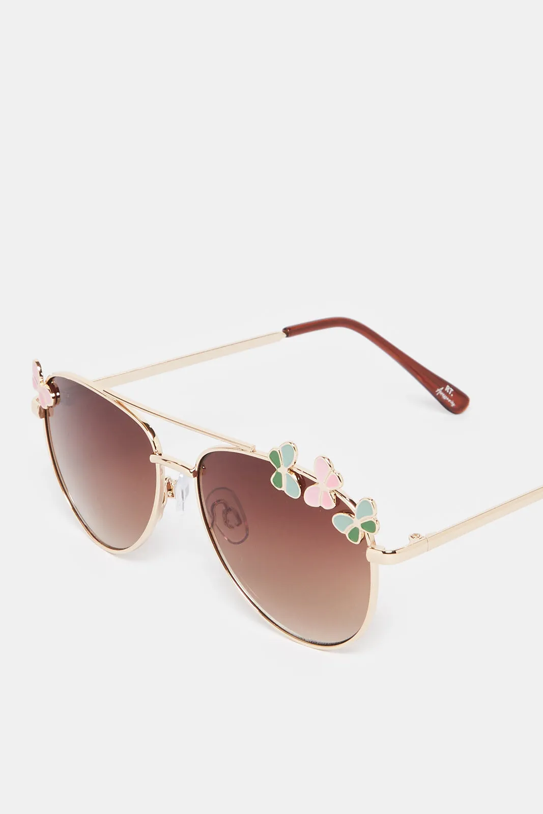 Girls Gold Aviator Embellished Sunglasses sold by Redtag product image thumbnail 3