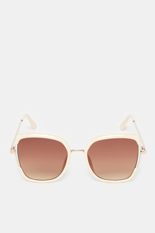 Women Brown Oversize Sunglasses sold by Redtag