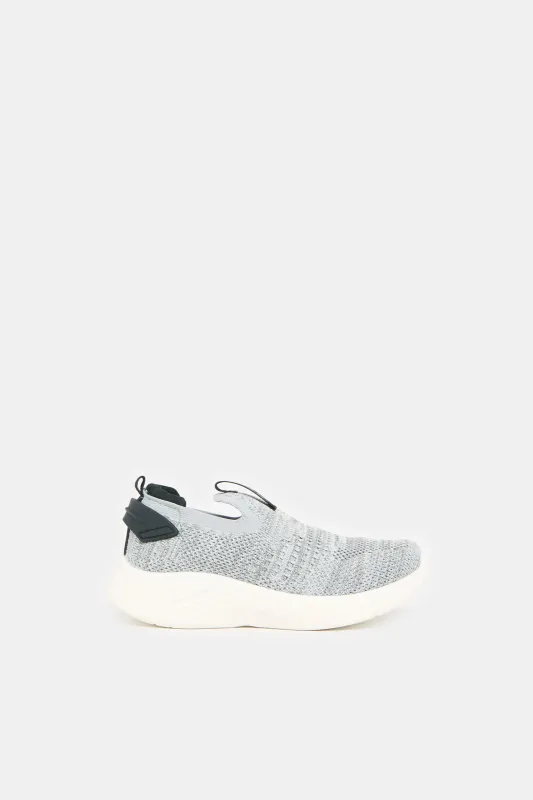 Boys Grey Knitted Slip-On Shoes sold by Redtag