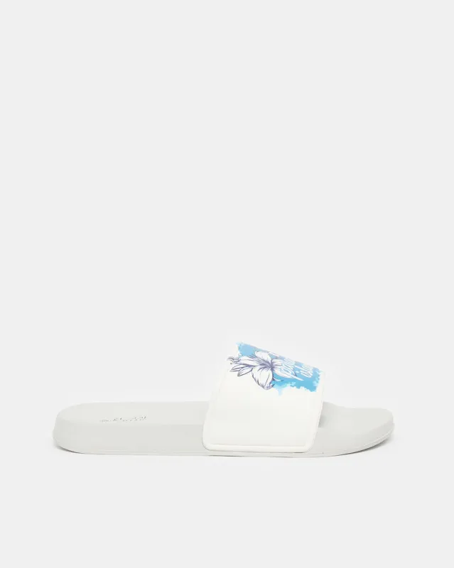 Women Grey Floral Slide sold by Redtag