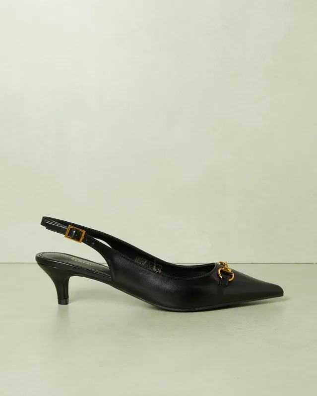 Women Black Slingback With Heels sold by Redtag