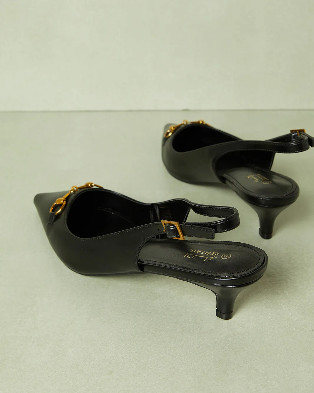 Women Black Slingback With Heels sold by Redtag product image thumbnail 4