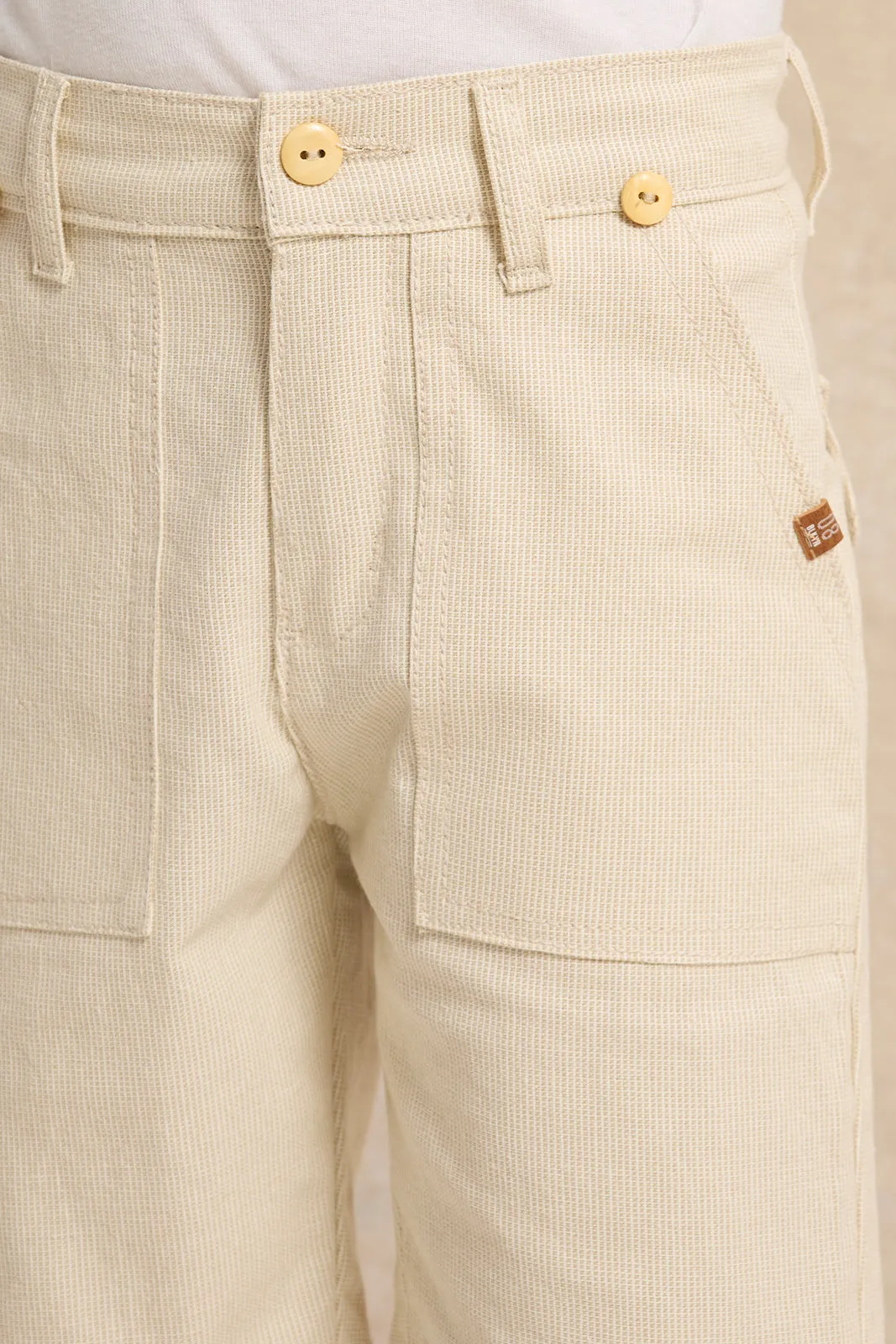 Boys Beige Shorts With Suspenders sold by Redtag product image thumbnail 4