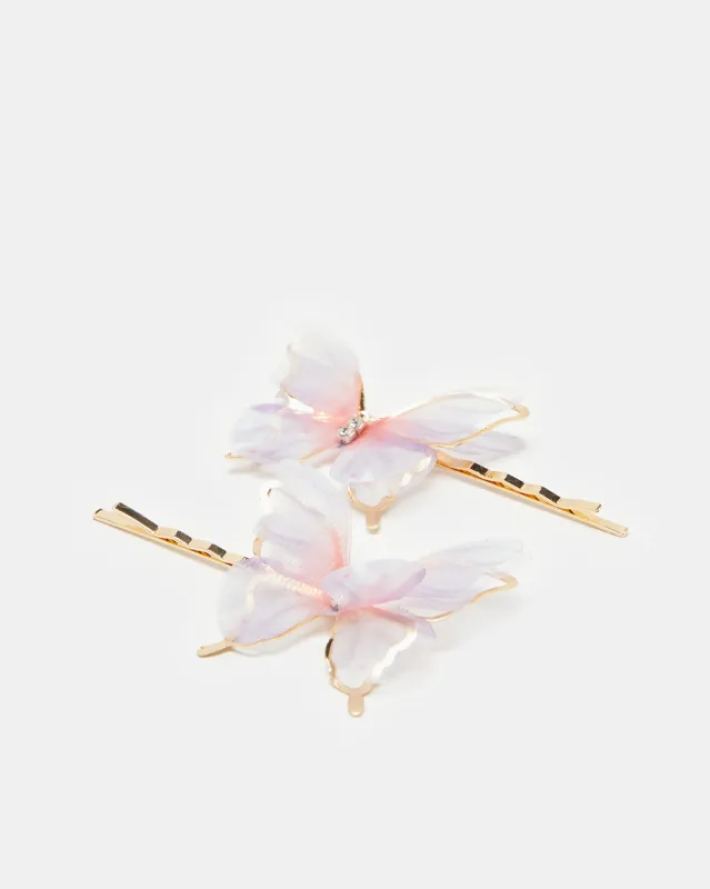 Girls Gold Butterfly Embellished Hair Clip (Pack of 2) sold by Redtag