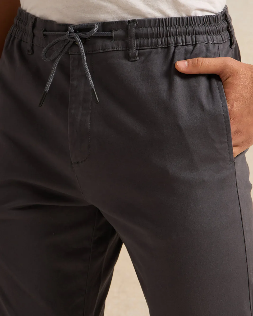 Men Grey Solid Twill Joggers sold by Redtag product image thumbnail 4