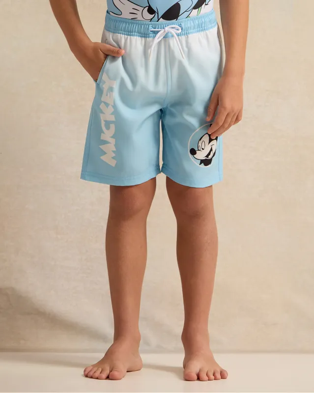Boys Blue Mickey Mouse Swim Shorts sold by Redtag