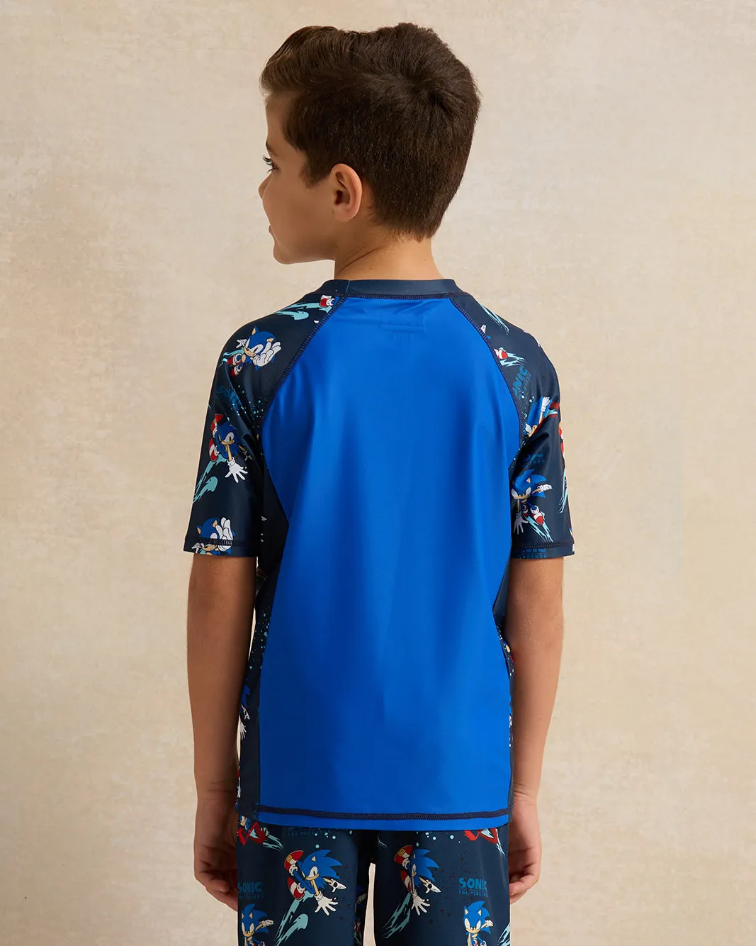 Boys Blue Sonic Rash Guard Swimwear T-Shirt sold by Redtag product image thumbnail 3