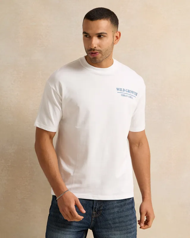 Men White Printed T-Shirt sold by Redtag