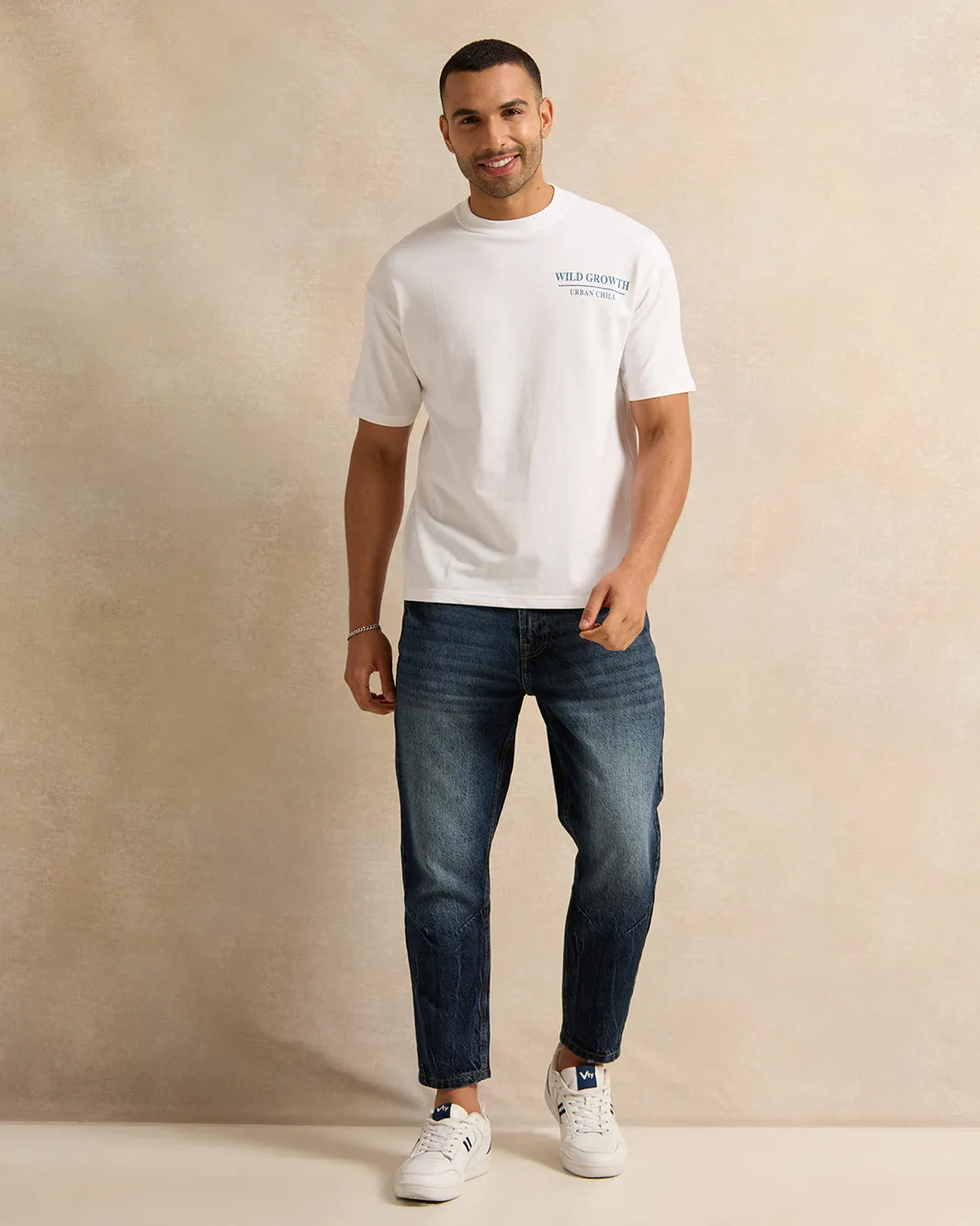 Men White Printed T-Shirt sold by Redtag product image thumbnail 2