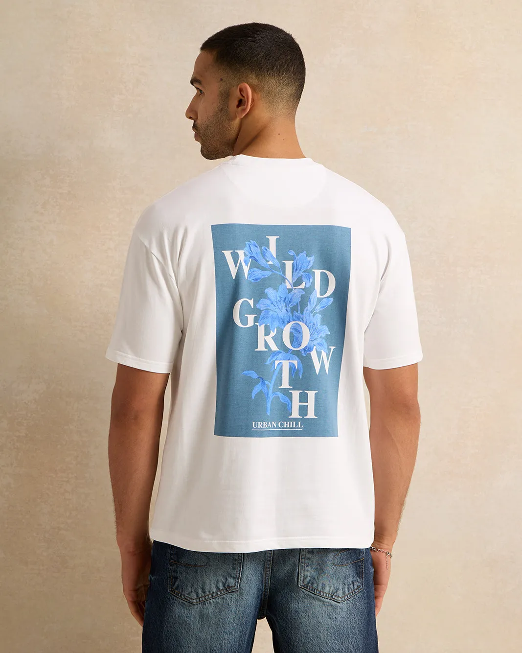 Men White Printed T-Shirt sold by Redtag product image thumbnail 3