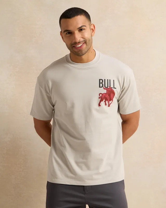 Men Grey Printed T-Shirt sold by Redtag