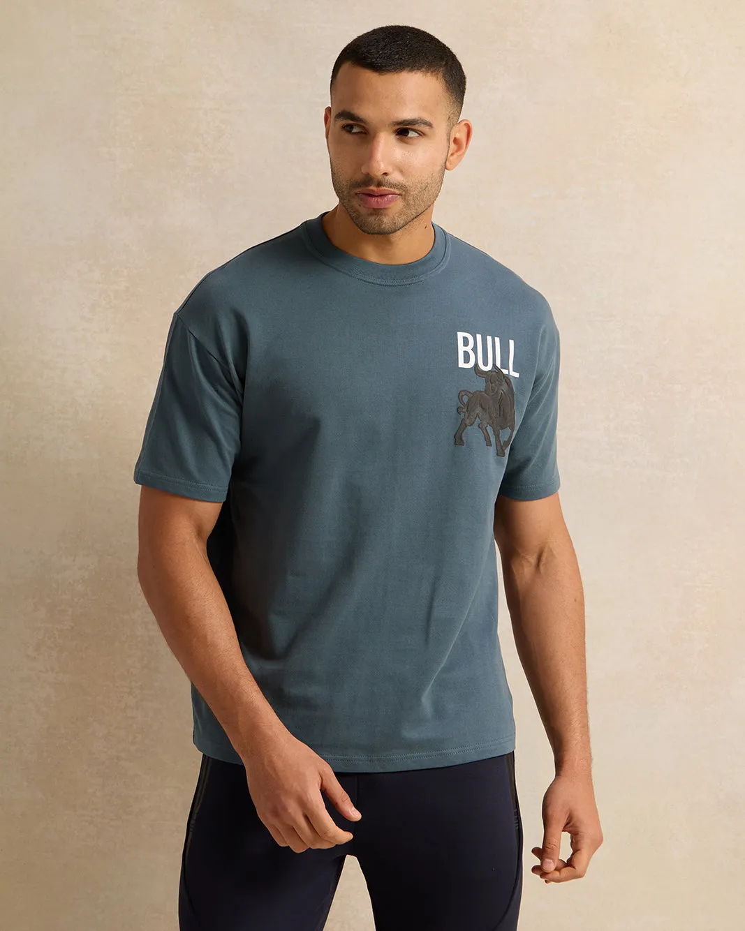 Men Blue Printed T-Shirt sold by Redtag