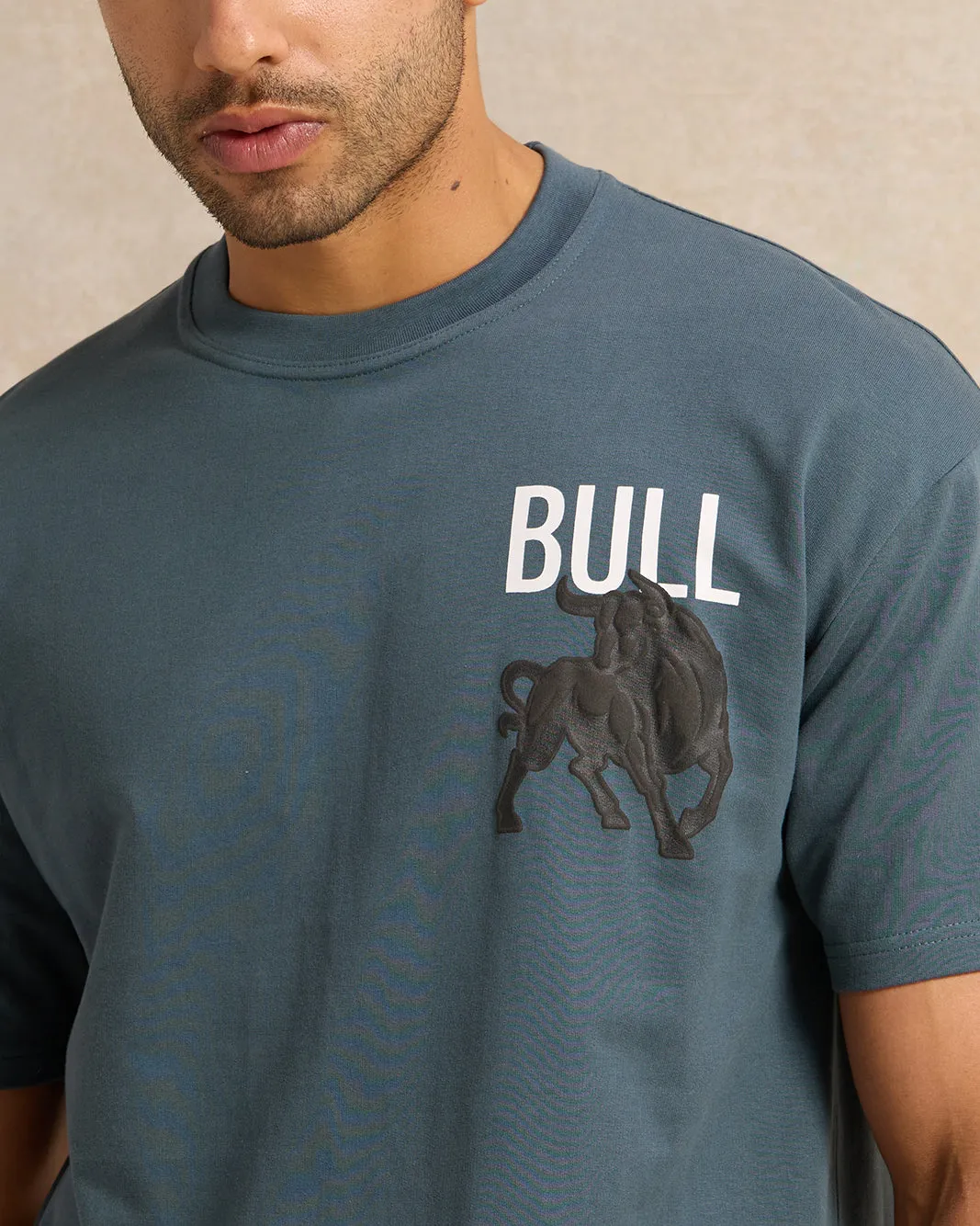 Men Blue Printed T-Shirt sold by Redtag product image thumbnail 4