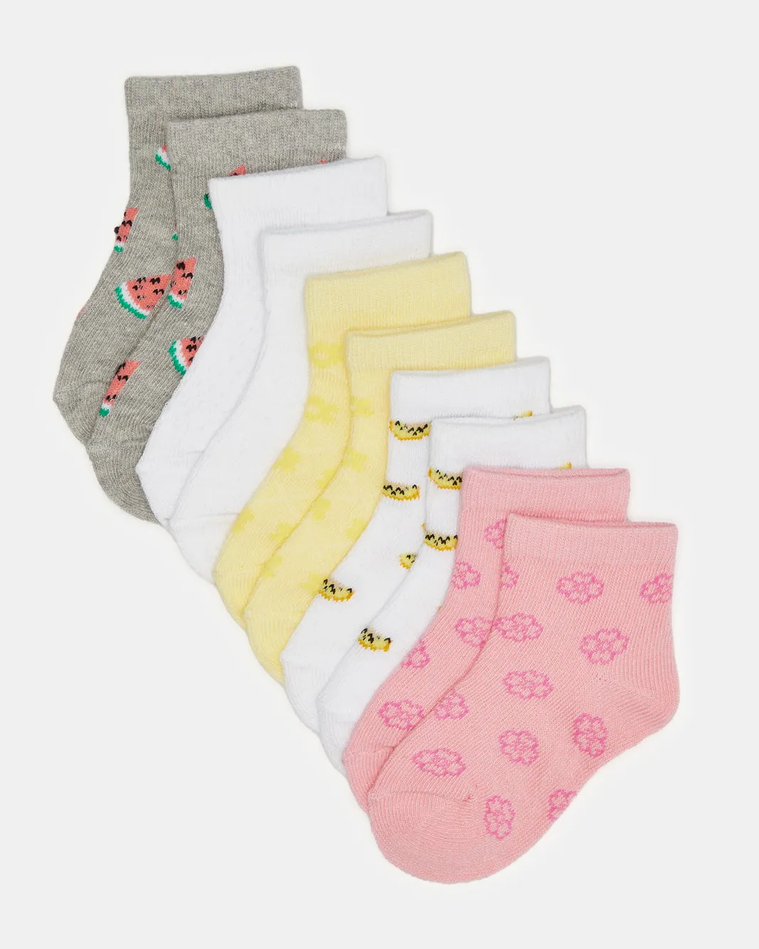 Infant Girls Assorted Printed Ankle Length Socks (Pack Of 5) sold by Redtag
