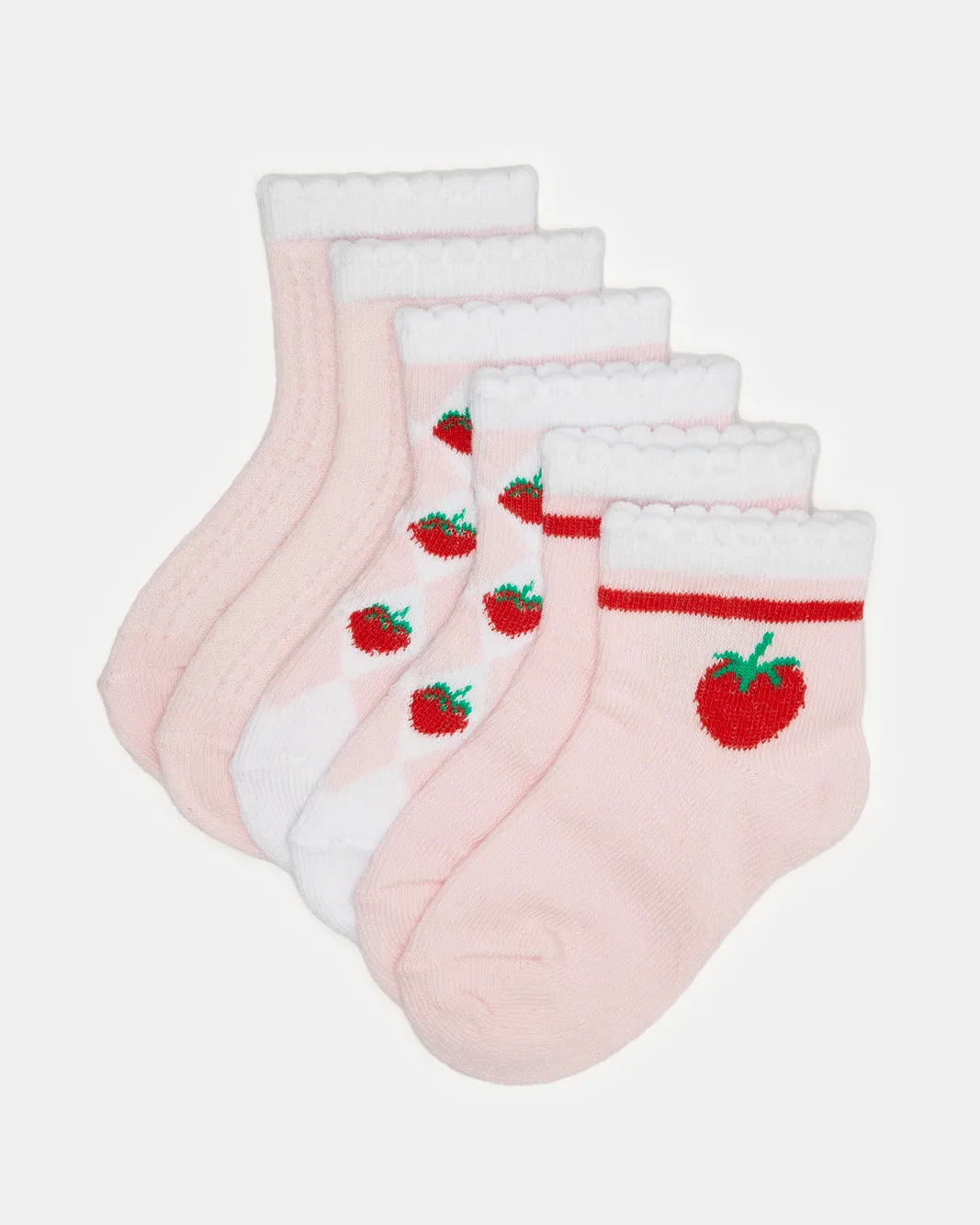 Infant Girls Pink Printed Ankle Length Socks (Pack Of 3) sold by Redtag