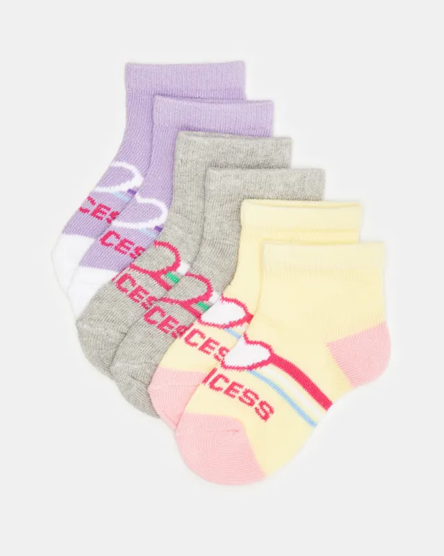 Infant Girls Assorted Ankle Length Socks (Pack Of 3) sold by Redtag