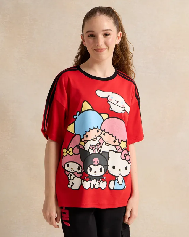 Senior Girls Red Hello Kitty Printed -Tshirt sold by Redtag