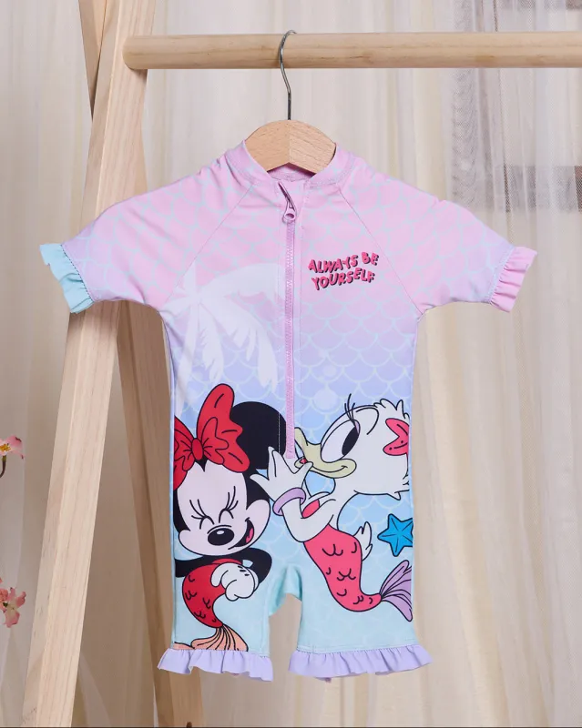 Infant girls Pink Minnie And Daisy One Piece Swimsuit sold by Redtag