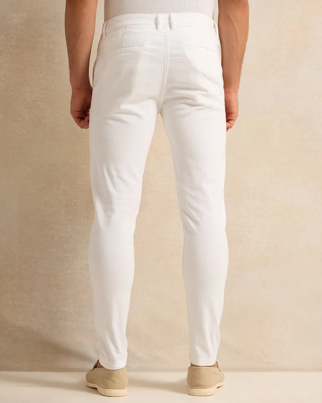 Men White Chino Trousers sold by Redtag product image thumbnail 3